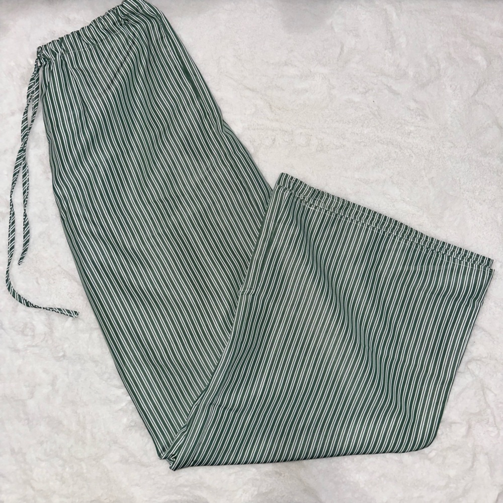 Striped Green Flowy Bottoms
